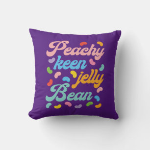 Peachy Keen Jelly Bean Throw Pillow