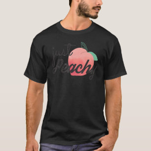 Peachy Keen Retro Cute Peach Turquoise Just All Pe T-Shirt