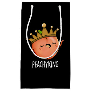 Peachy King Funny Peach Pun Dark BG Small Gift Bag