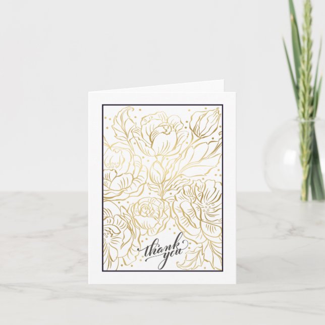 Peachy Knock Out Gold Tall plié Carte de remerciem (Devant)