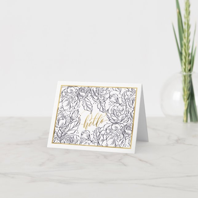 Peachy Knock Out Roses Folded Greeting Card (Front)