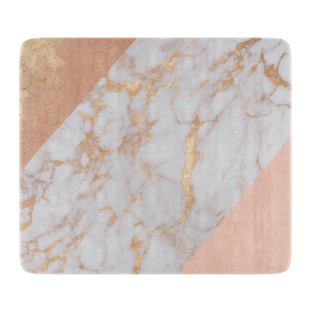 Peachy Marble Elegance Cutting Board (Front)