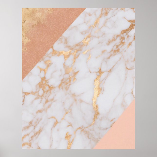 Peachy Marble Elegance Poster (Front)