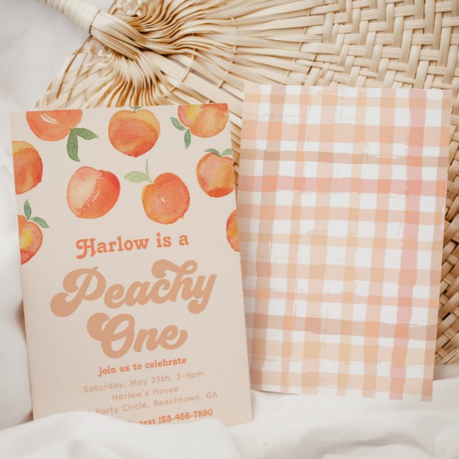 Peachy One Invitation | Peach Birthday Invitation (Creator Uploaded)