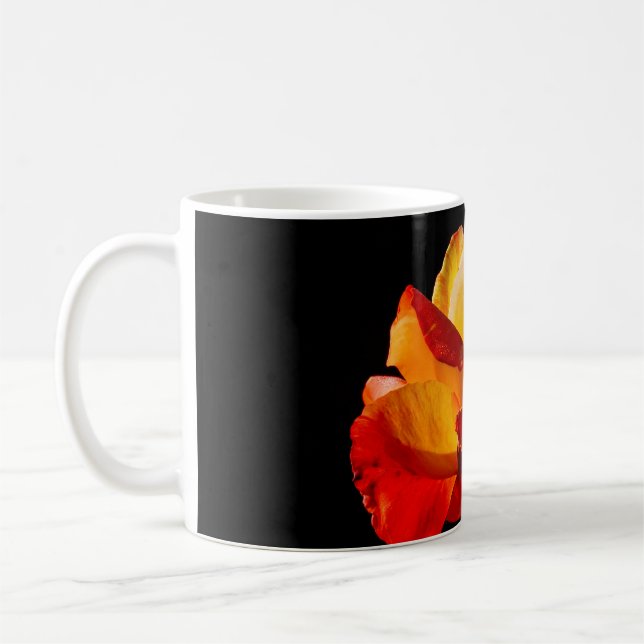 Peachy Orange Rose Coffee Mug (Left)