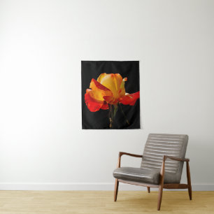 Peachy Orange Rose Tapestry