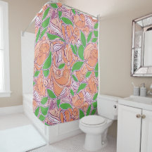 Peachy Petal Shower Curtain