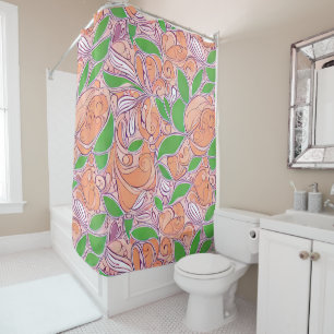 Peachy Petal Shower Curtain