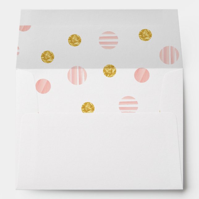 Peachy Pink and Gold foil mailing envelopes (Back (Bottom))