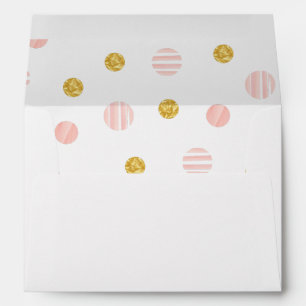 Peachy Pink and Gold foil mailing envelopes