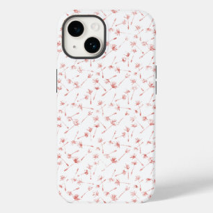 Peachy Pink Blush Floral Glitzy Glitter          Case-Mate iPhone 14 Case