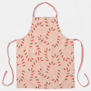 Peachy Pink Christmas Candy Canes Apron