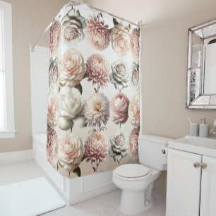 Peachy Pink Creamy White Flowers Floral 