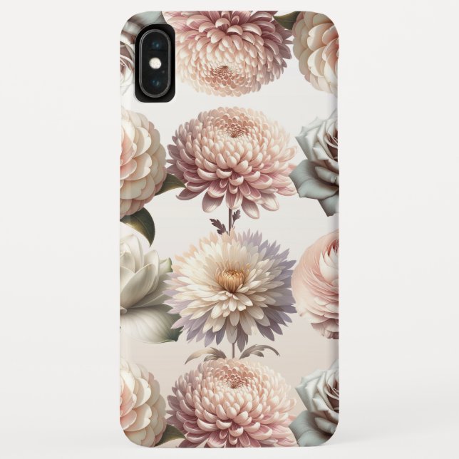 Peachy Pink Creamy White Flowers Floral Case-Mate iPhone Case (Back)