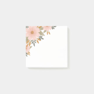 Peachy Pink Fall Floral Post-it Notes