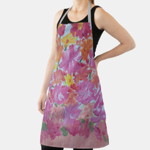 Peachy Pink Floral Apron