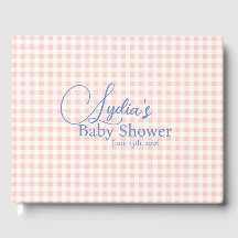 Peachy Pink Gingham Check Peel and Stick Wallpaper