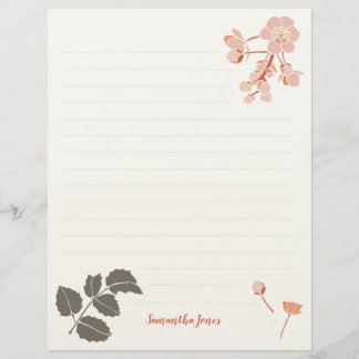 Peachy Pink Oregon Grape Flower Letterhead