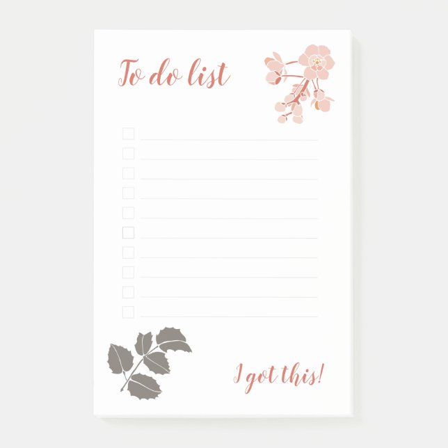 Peachy Pink Oregon Grape Flower Notepad (Front)