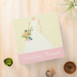 Peachy Pink Rose Zig Zag Wedding Planner Binder<br><div class="desc">Vintage Climbing Rose Wedding Planner Binder Rose Garden Weddings</div>