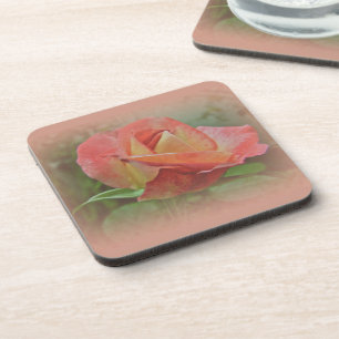 Peachy Rose Blossom Coaster