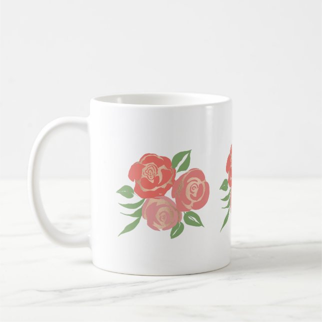 Peachy Roses Mug (Left)