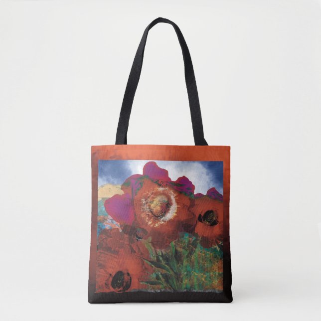 Peacin’ Poppies Tote  Bag (Front)
