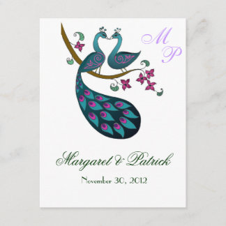 Peacock -1 Enregistrer le carte pour notes de date