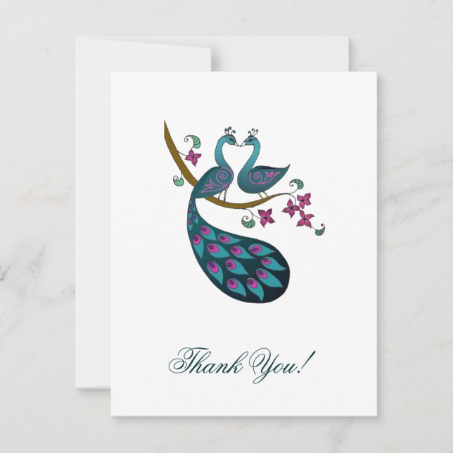 Peacock -1 Thank You note card (Front)