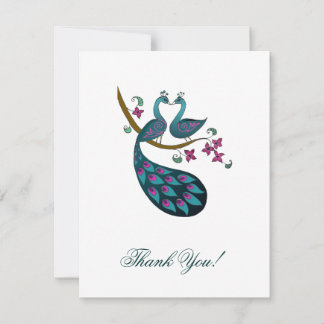 Peacock -1 Thank You note card