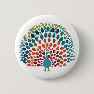 Peacock 2 Inch Round Button