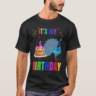Peacock 5th Birthday Cute Birds Animal Graphic T-Shirt