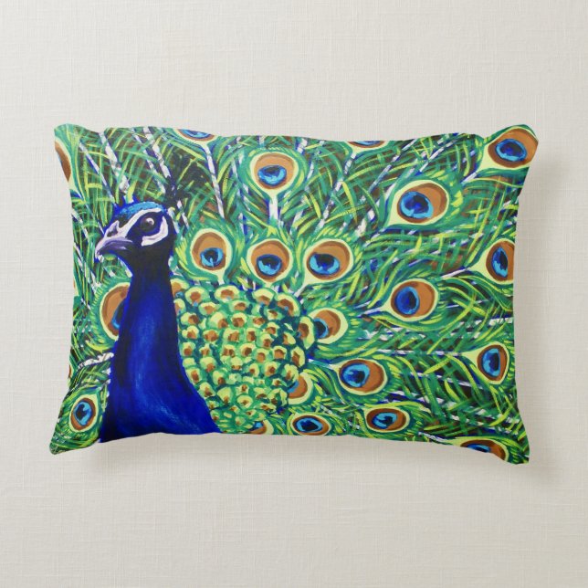 Peacock Accent Pillow (Back)