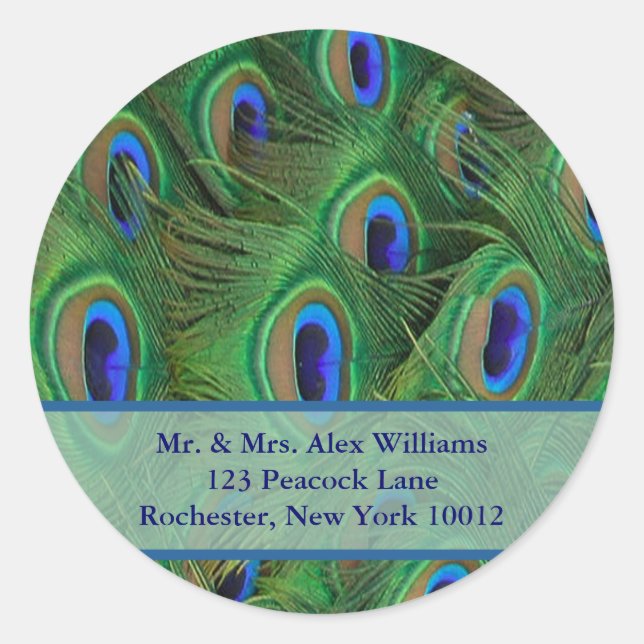Peacock Address or Save the Date Label (Front)