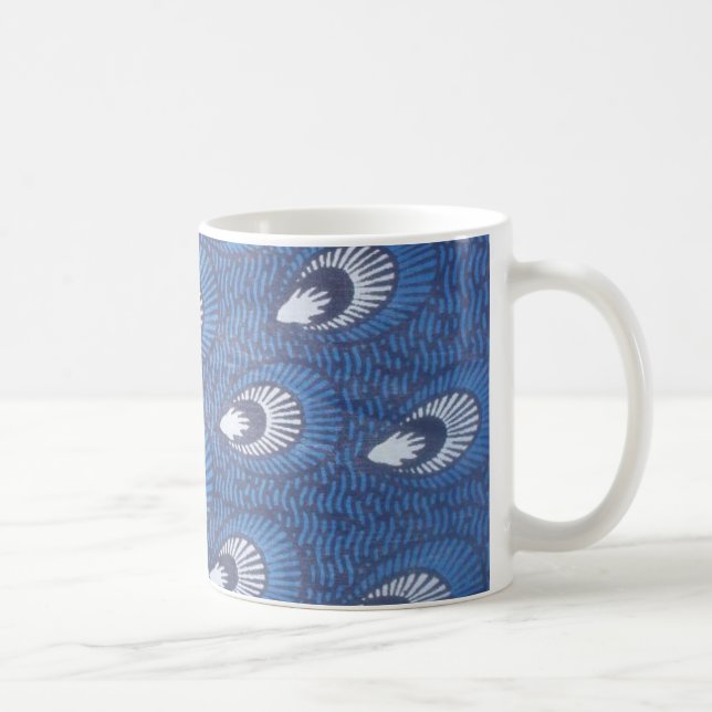 Peacock African Ankara print mug (Right)