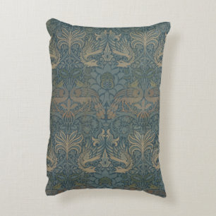 Peacock and Dragon by William Morris Accent Pillow