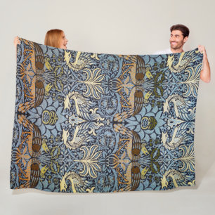 Peacock and Dragon, William Morris Fleece Blanket