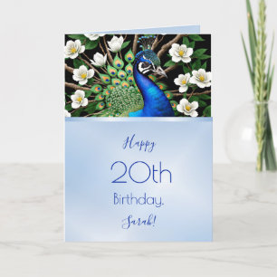 Peacock and Flowers Card