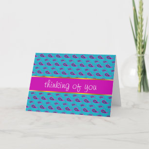 Peacock and Magenta Paisley Pattern Card