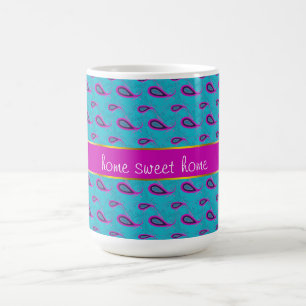 Peacock and Magenta Paisley Pattern Coffee Mug