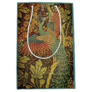 Peacock and oakleaf floral Victorian jacquard Medium Gift Bag