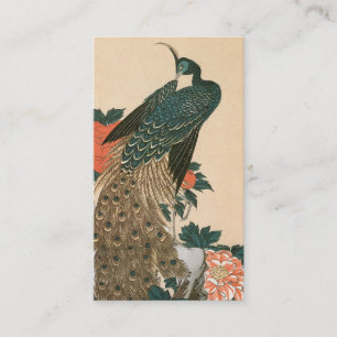 Peacock and Peonies by Hiroshige Wedding Enclosure Card