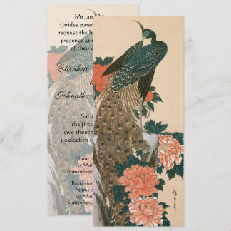 Peacock and Peonies by Hiroshige Wedding Invitation