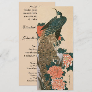 Peacock and Peonies by Hiroshige Wedding Invitation
