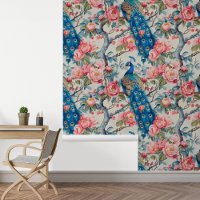 Peacock and Peonies