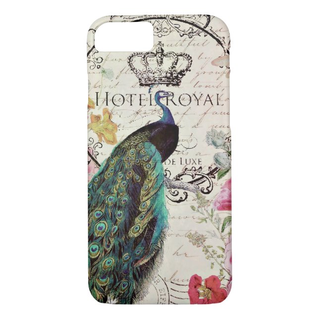 Peacock and spring flowers Case-Mate iPhone case (Back)