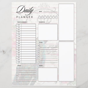 Peacock and spring flowers daily planner