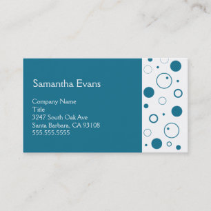 Peacock and White Bubbles Business Card