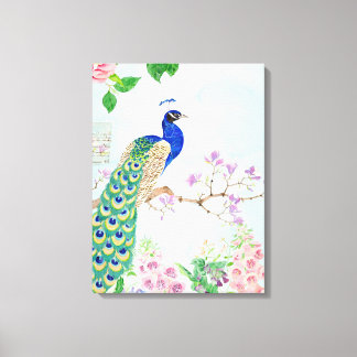 Peacock Animals | Floral Bird | Cool Peacock Canvas Print