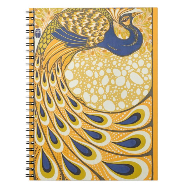 Peacock Antique Vintage Colourful Notebook (Front)